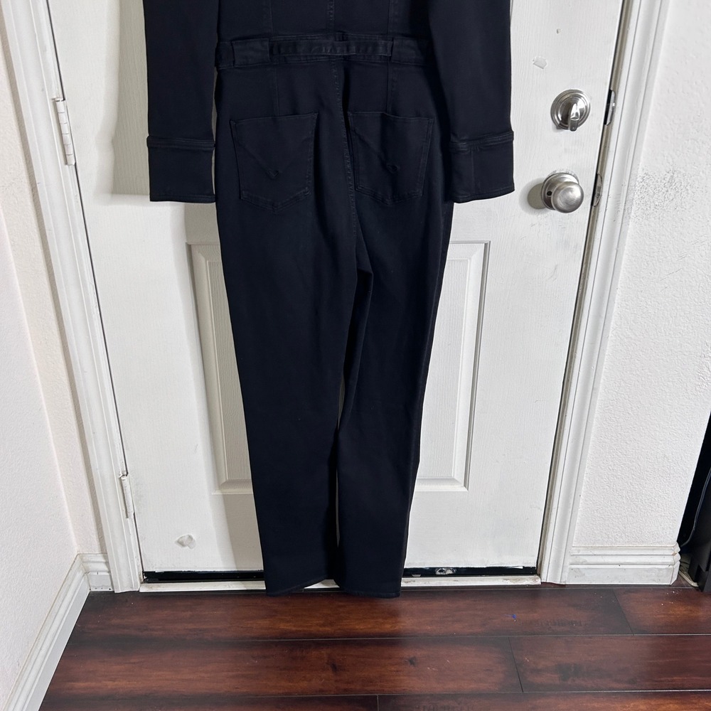 HUDSON Puff Sleeve Denim Jumpsuit One-Piece Washed Black Size Medium - Picture 8 of 13